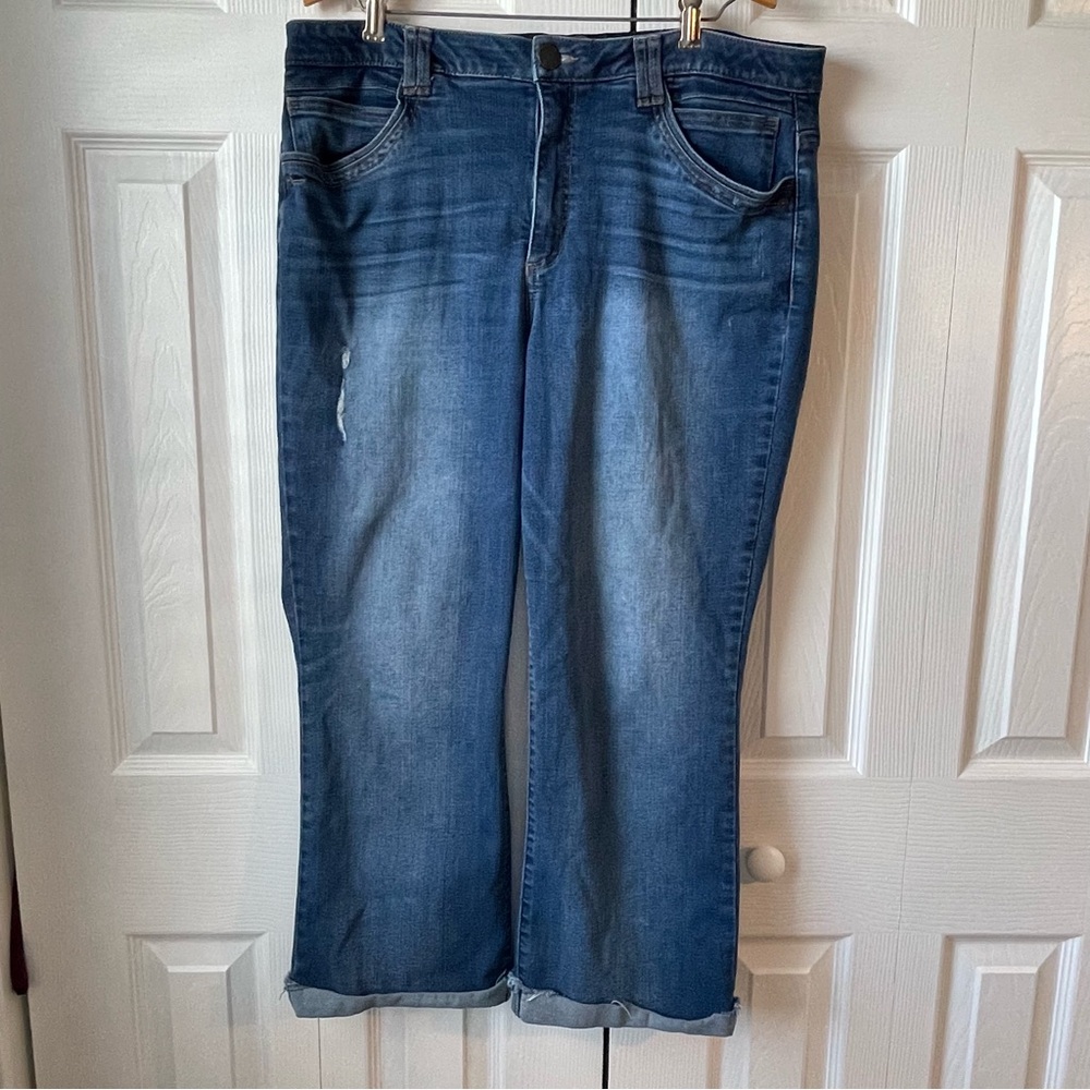 Democracy‎ Light Medium Wash Pull On Stretch Cuff Bottom Size 16